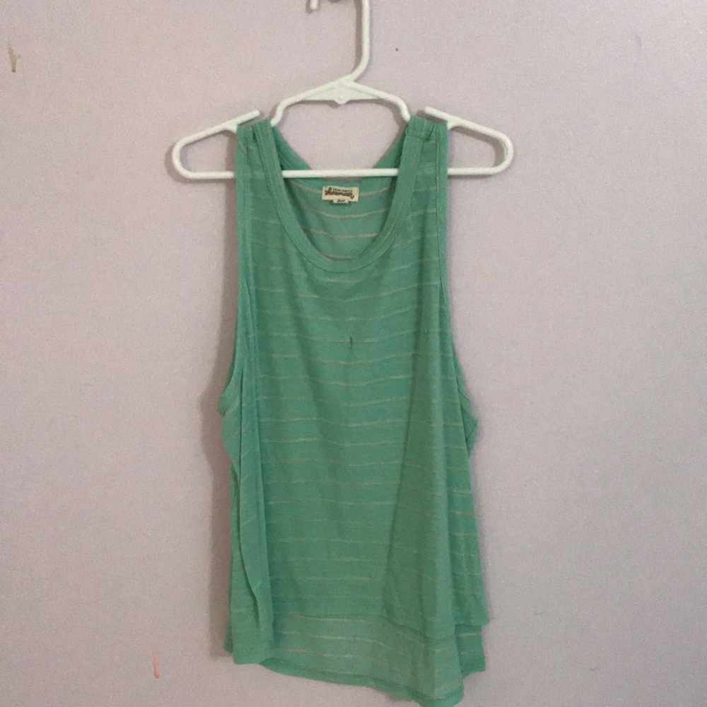 Green and White stripped top